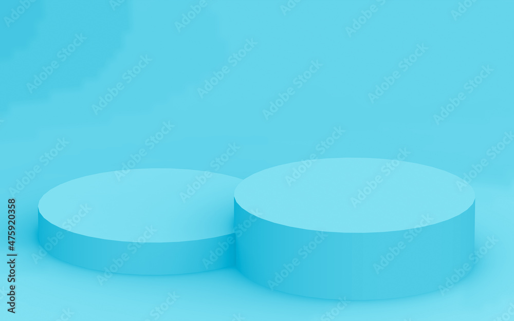 Abstract 3d blue color cylinder podium minimal studio background. Abstract 3d blue color cylinder podium minimal studio background.