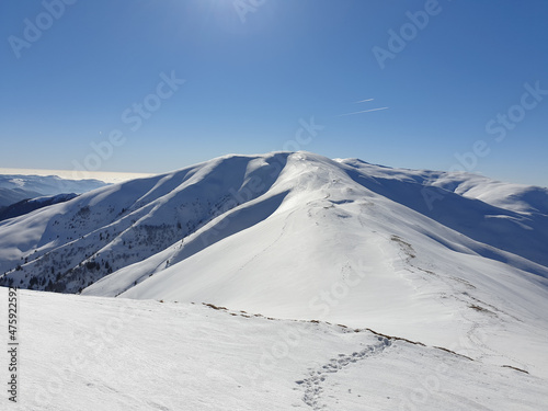 snow covered mountains, Baiului Mountains, Romania  © Ghidu