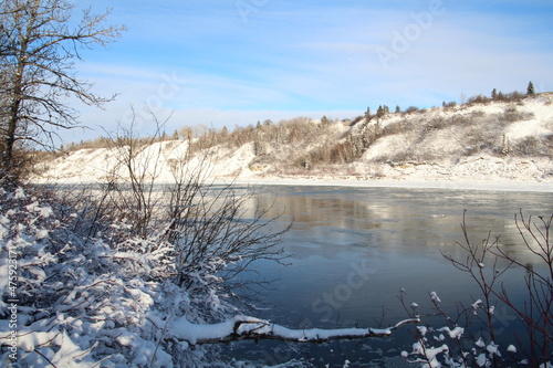 river in winter, Gold Bar Park, Edmonton, Alberta © Michael Mamoon