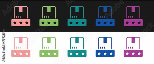Set Consumer or customer product rating icon isolated on black and white background. Vector