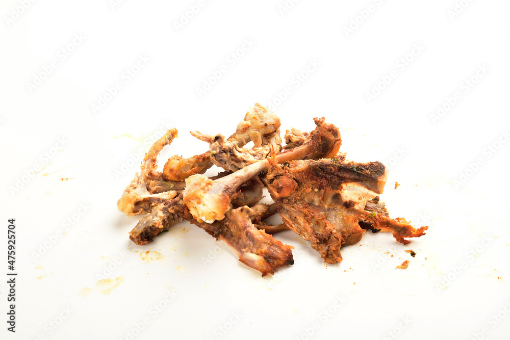 Chicken Bone Garbage on White Background Chicken Bone Garbage on White Background