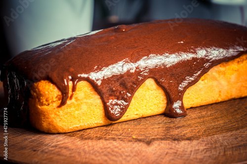 Brazilian carrot cake with chocolate topping.