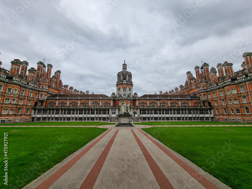 Cloudy and gloomy sky over the Royal Holloway, University of London Egham, UK photo