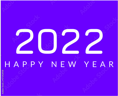 Happy New Year 2022 Design Abstract Holiday Vector Illustration White With Blue Background