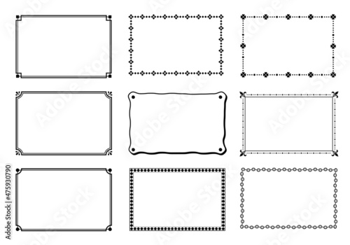 シンプルな飾り枠のセット