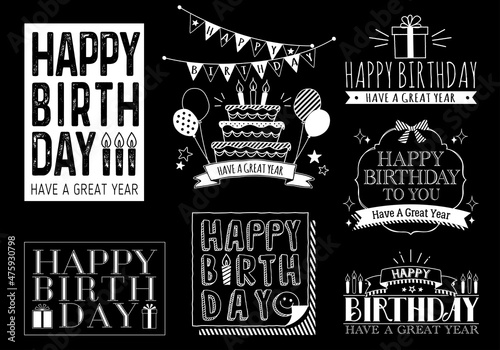 ハッピーバースデー　ロゴセット