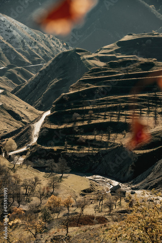 Terraces of the village Chokh. Republic of Dagestan, Russia. photo