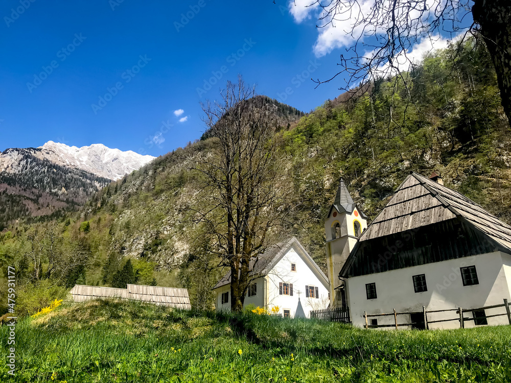 Bovec village in Triglav National Park, Slovenia