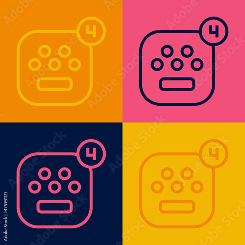 Pop art line Taxi mobile app icon isolated on color background. Mobile application taxi. Vector