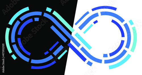 Infinity dashed colorful lines sign symbol icon isolated - vector illustration