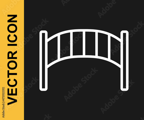 White line Playground kids bridge icon isolated on black background. Vector