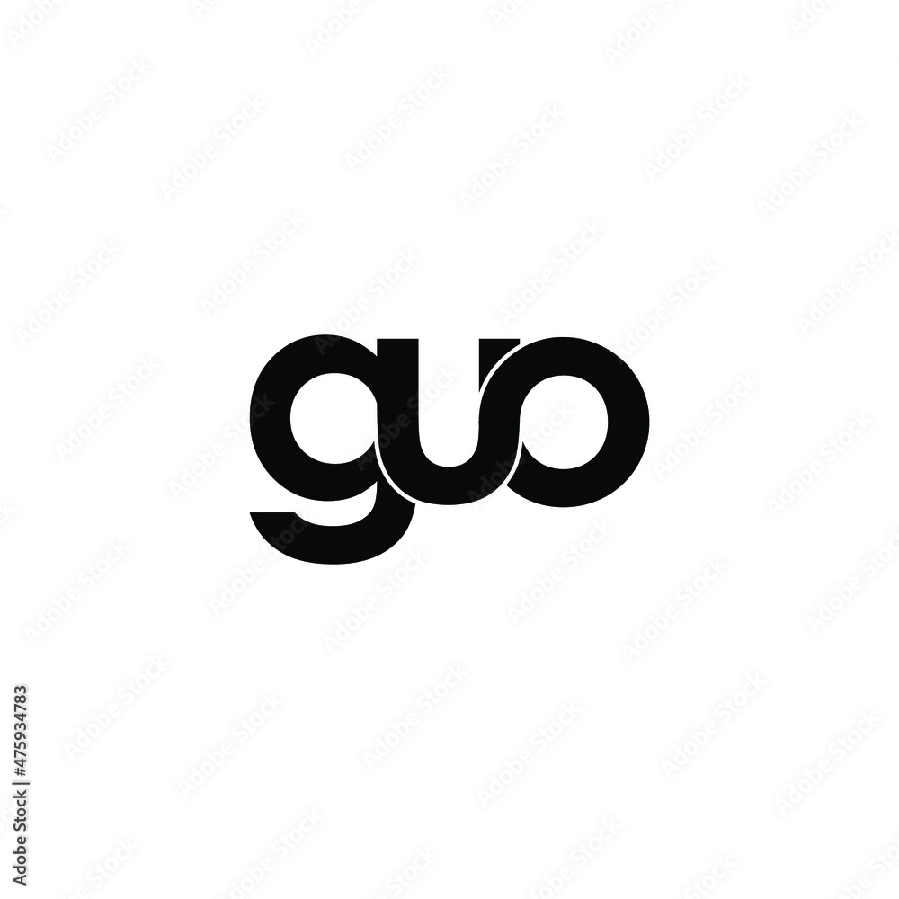 guo letter initial monogram logo design guo letter initial monogram logo design