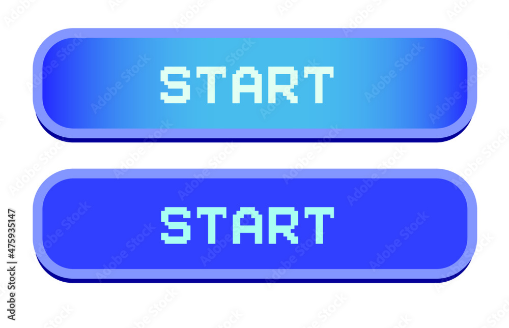 horizontal glossy web start button isolated on white background. vector design element horizontal glossy web start button isolated on white background. vector design element