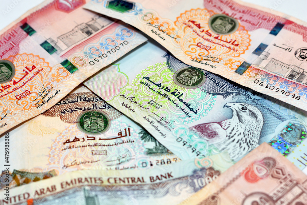 Collection Of Money Banknotes From United Arab Emirates UAE Bills 