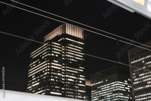 Night view from a platform of Tokyo station, 17/12/2021 photo