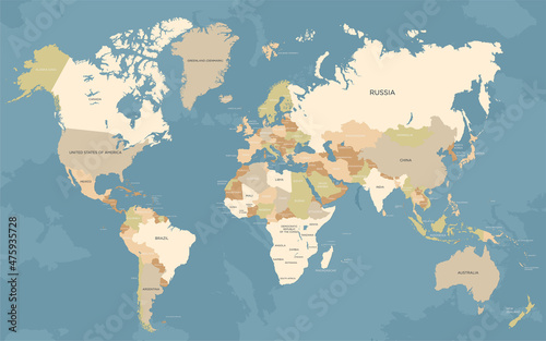 Fototapeta Naklejka Na Ścianę i Meble -  World Map Vector Illustration
