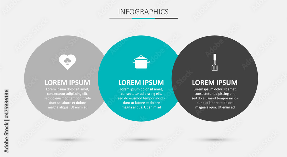 Set Cooking pot, Chef hat and Spatula. Business infographic template. Vector Set Cooking pot, Chef hat and Spatula. Business infographic template. Vector