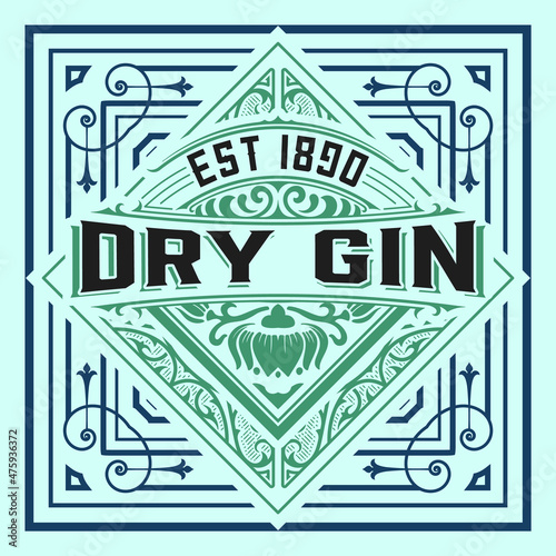 Whiskey label with old frames