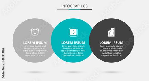 Set Sewing button for clothes, Teddy bear plush toy and pattern. Business infographic template. Vector