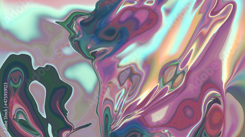 Abstract Iridescent liquid multicolored background