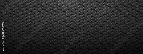 Obraz na plátně Abstract background of snake, dragon or fish scales in black colors