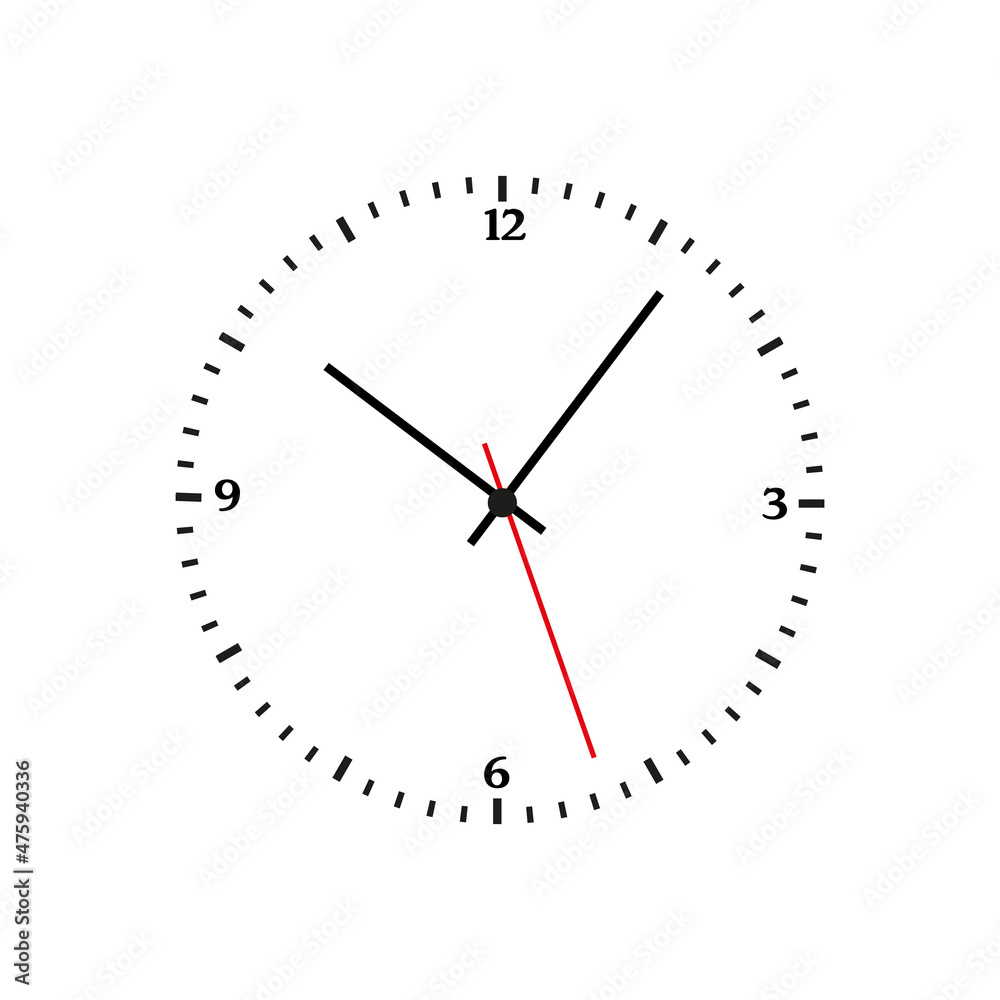 Clock icon on white background. Vector design element Clock icon on white background. Vector design element