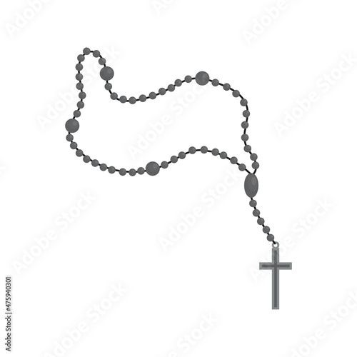 Canvas Print Holy rosary beads icon on white background