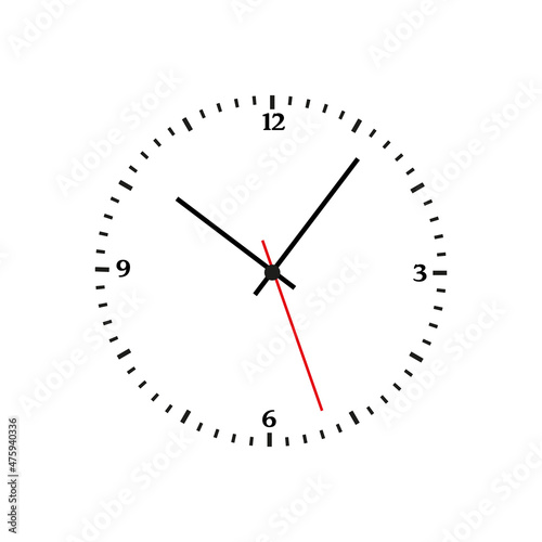 Clock icon on white background. Vector design element