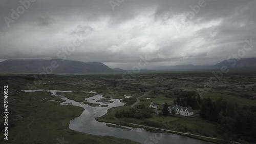 Beautiful Iceland landscape with river and mountains