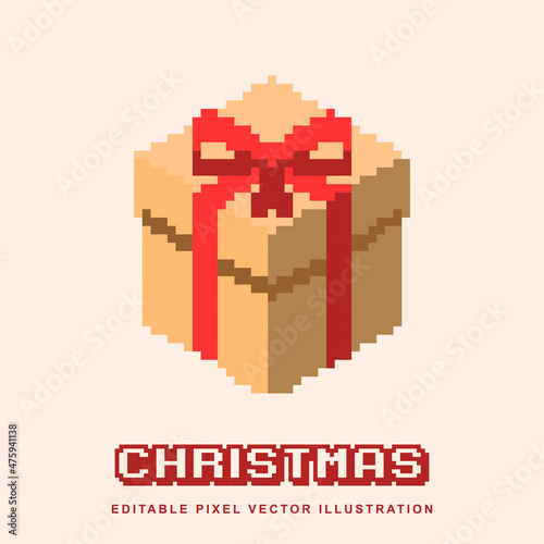 Pixel gift icon vector illustration for video game asset, motion graphic and others