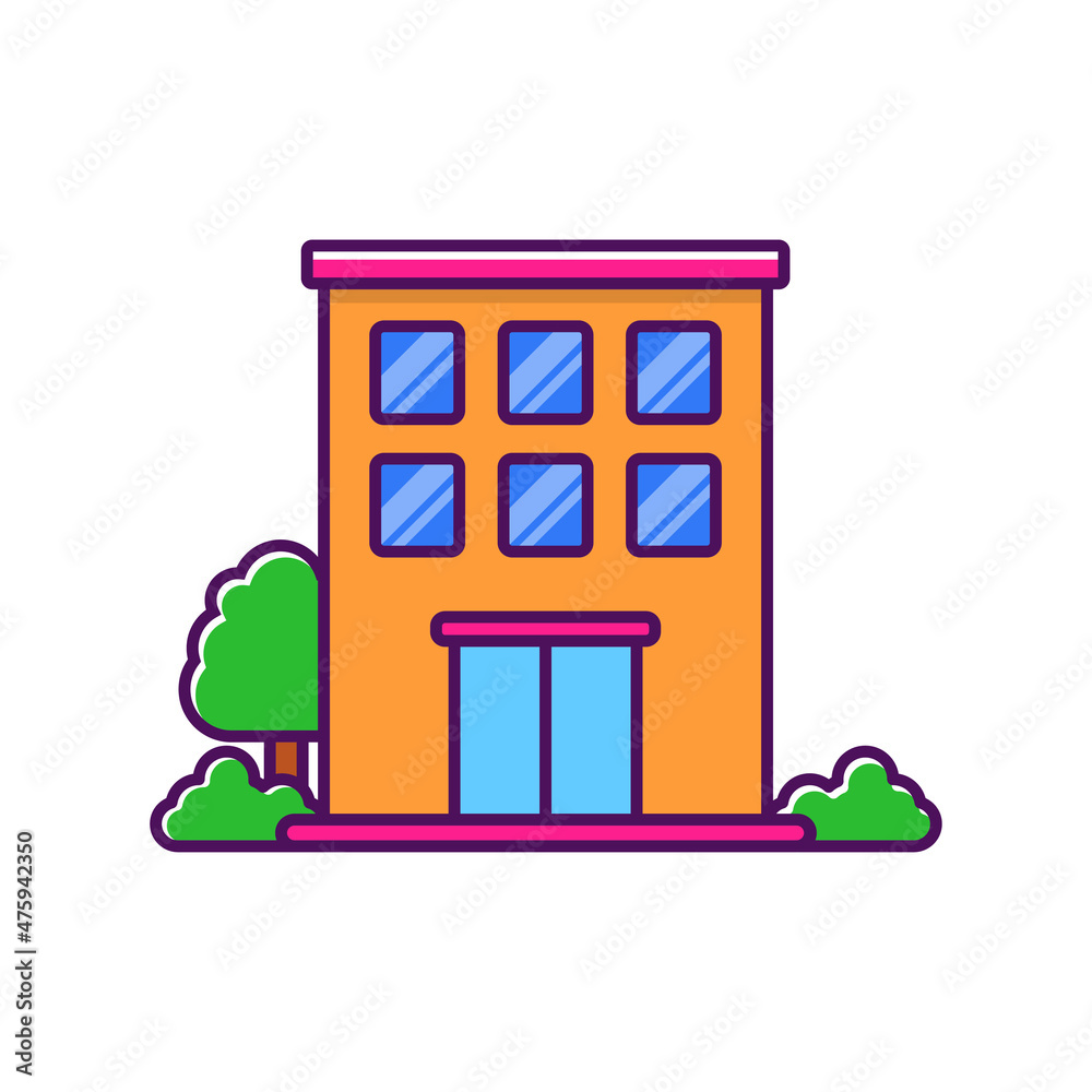 Obraz premium Simple building vector illustration with cute and colorful design suitable for icon