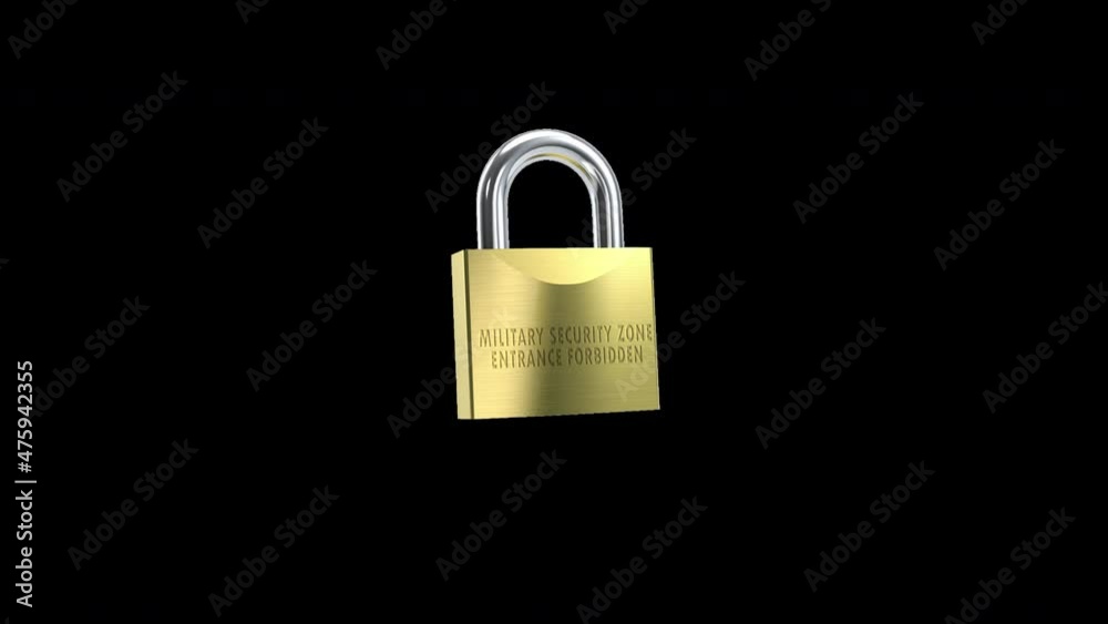 PADLOCK Military Security Zone Entrance Forbidden, Alpha Channel. PADLOCK Military Security Zone Entrance Forbidden, Alpha Channel.
