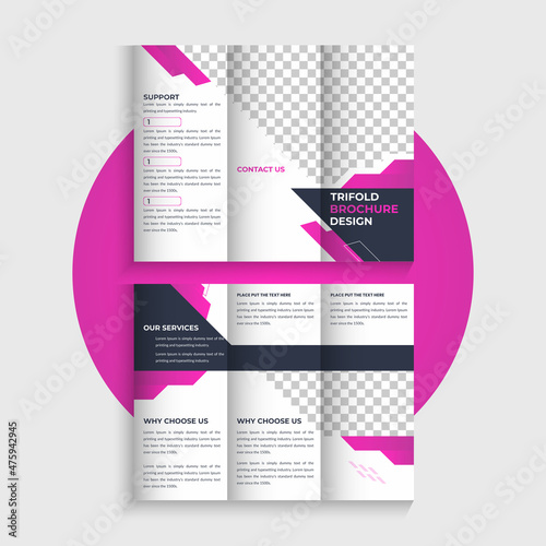 Creative business trifold brochure template design and trifold flyer template