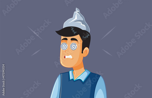 Shocked Man Believing Conspiracy Theory Vector Cartoon