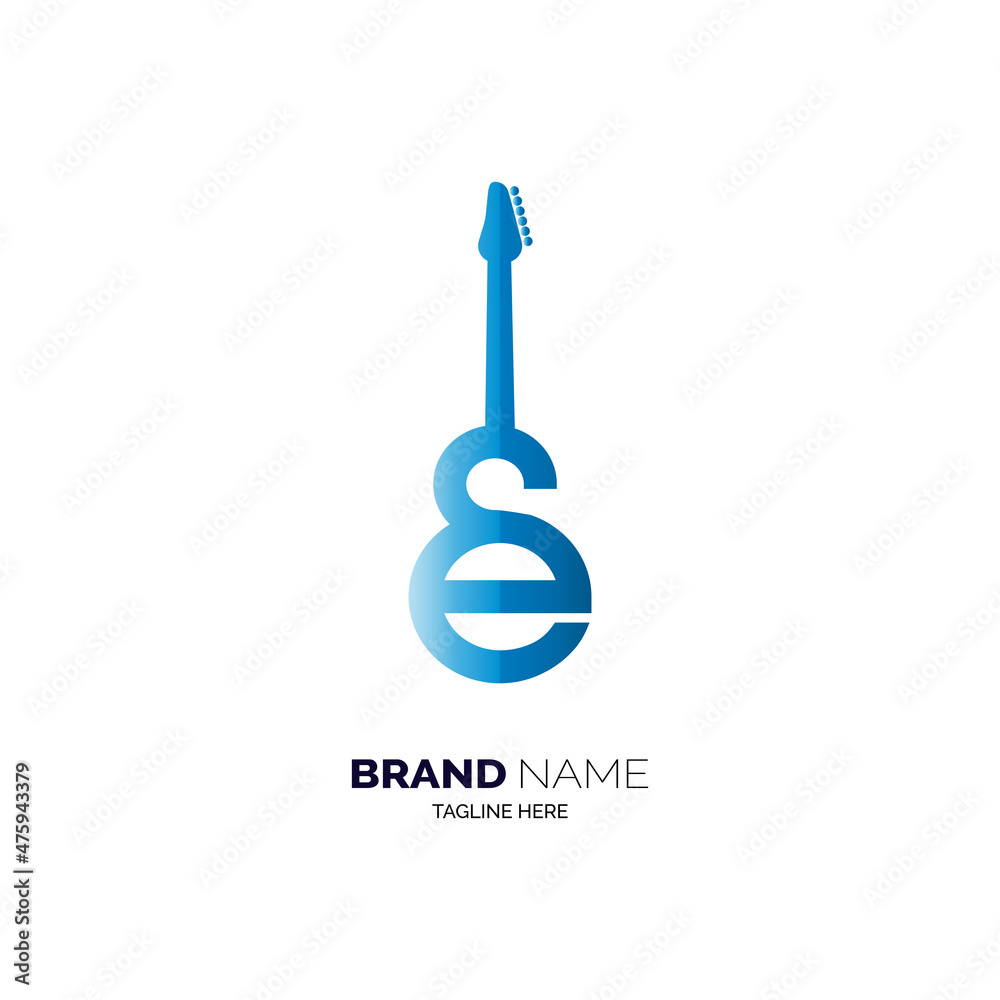 e letter guitar logo design template for brand or company and other e letter guitar logo design template for brand or company and other