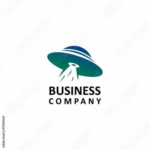 UFO logo design vector, technology and mystery logo design concept