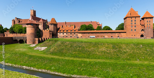 View on Malbork Castle in historcal city in the Poland. photo