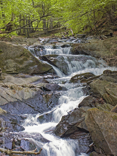 Szepit waterfall, Hylaty torrent, Bieszczady Mountains, Bieszczady, Zatwarnica, Polish Mountains and landscapes, the wildest region in the Poland, unique wooded landscapes,
