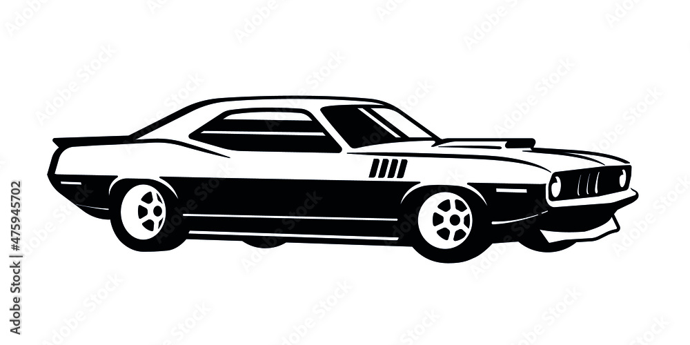 Vector Layout of an American muscle car
