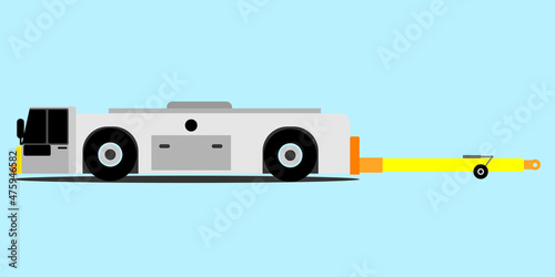 aircraft pushback car in vector illustration