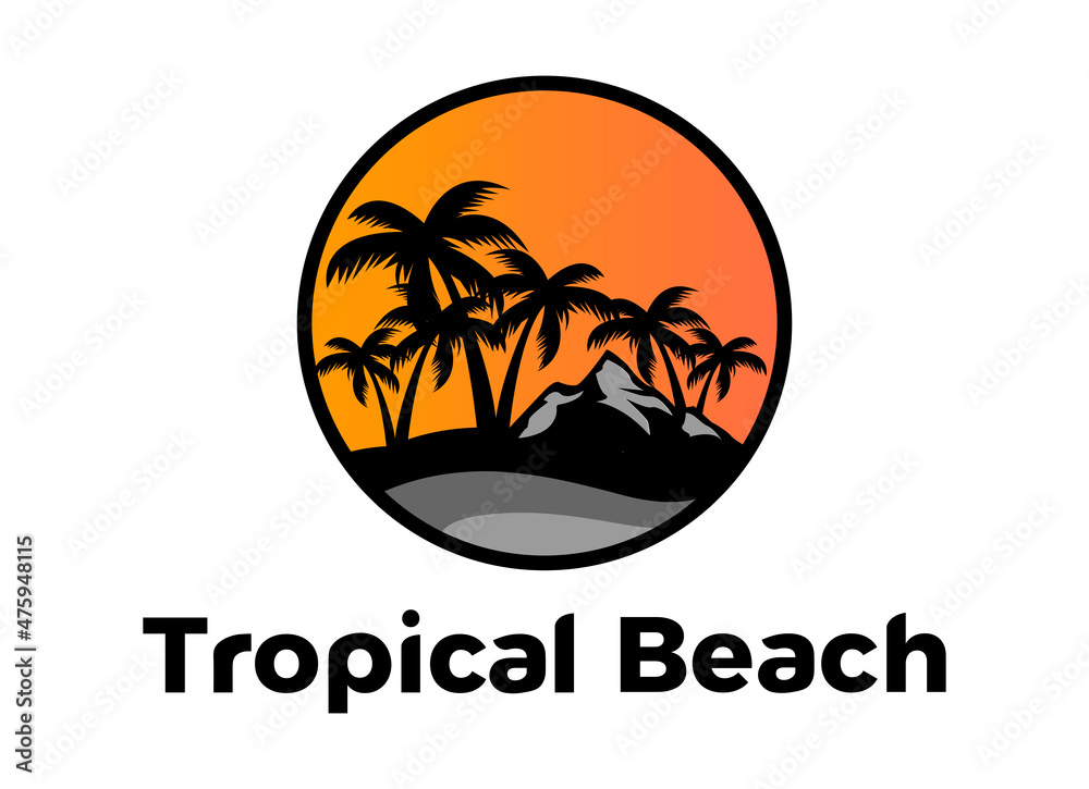 The Tropical Beach Logo Designs Inspiration. Logo for travelling agent. 