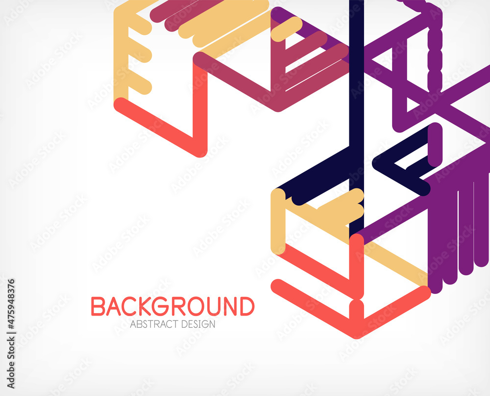 Abstract background. Color lines on white background. Linear abstract composition. Techno or business concept for wallpaper, banner, background, landing page Abstract background. Color lines on white background. Linear abstract composition. Techno or business concept for wallpaper, banner, background, landing page