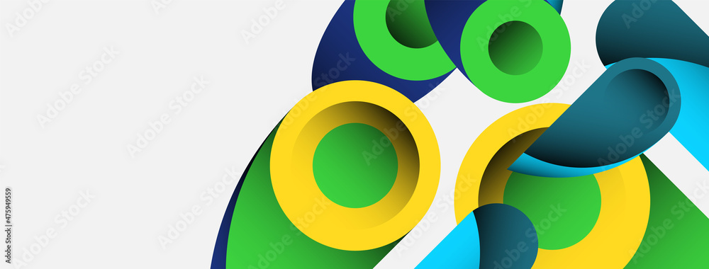 Abstract background. Minimal geometric circles and round style shapes with deep shadow effects. Trendy technology business template for wallpaper banner or background Abstract background. Minimal geometric circles and round style shapes with deep shadow effects. Trendy technology business template for wallpaper banner or background