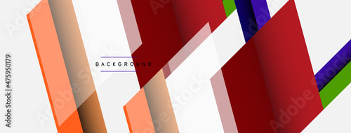 Vector background. Abstract overlapping color lines design with shadow effects. Illustration for wallpaper banner background or landing page