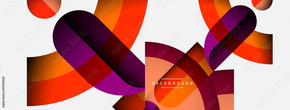 Geometric abstract background. Round shapes, circles, lines composition for wallpaper banner background or landing page Geometric abstract background. Round shapes, circles, lines composition for wallpaper banner background or landing page