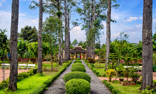 Fototapeta Naklejka Na Ścianę i Meble -  The Temple of Literature Vinh Long is an ancient work in Vietnam...