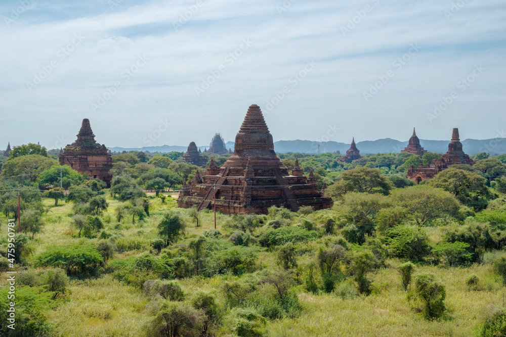 Bagan, Myanmar - view of some well preserved buddhist temples Bagan, Myanmar - view of some well preserved buddhist temples