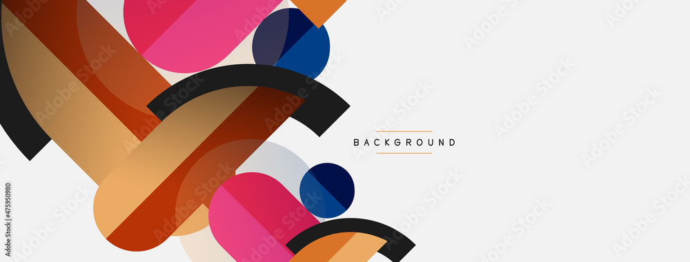 Round geometric shapes lines and circles. Vector template for wallpaper banner background or landing page Round geometric shapes lines and circles. Vector template for wallpaper banner background or landing page