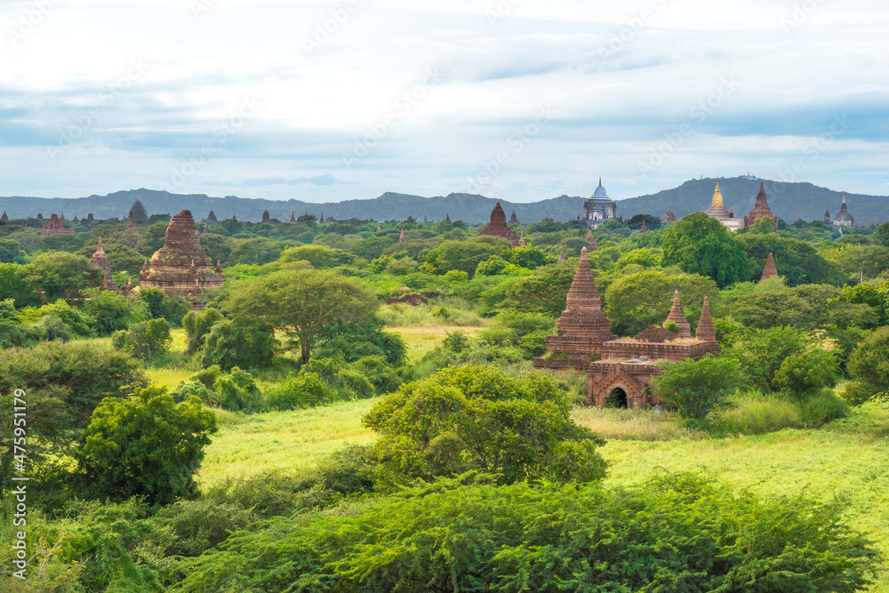 Bagan, Myanmar - view of some well preserved buddhist temples 