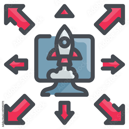 deploy line icon
